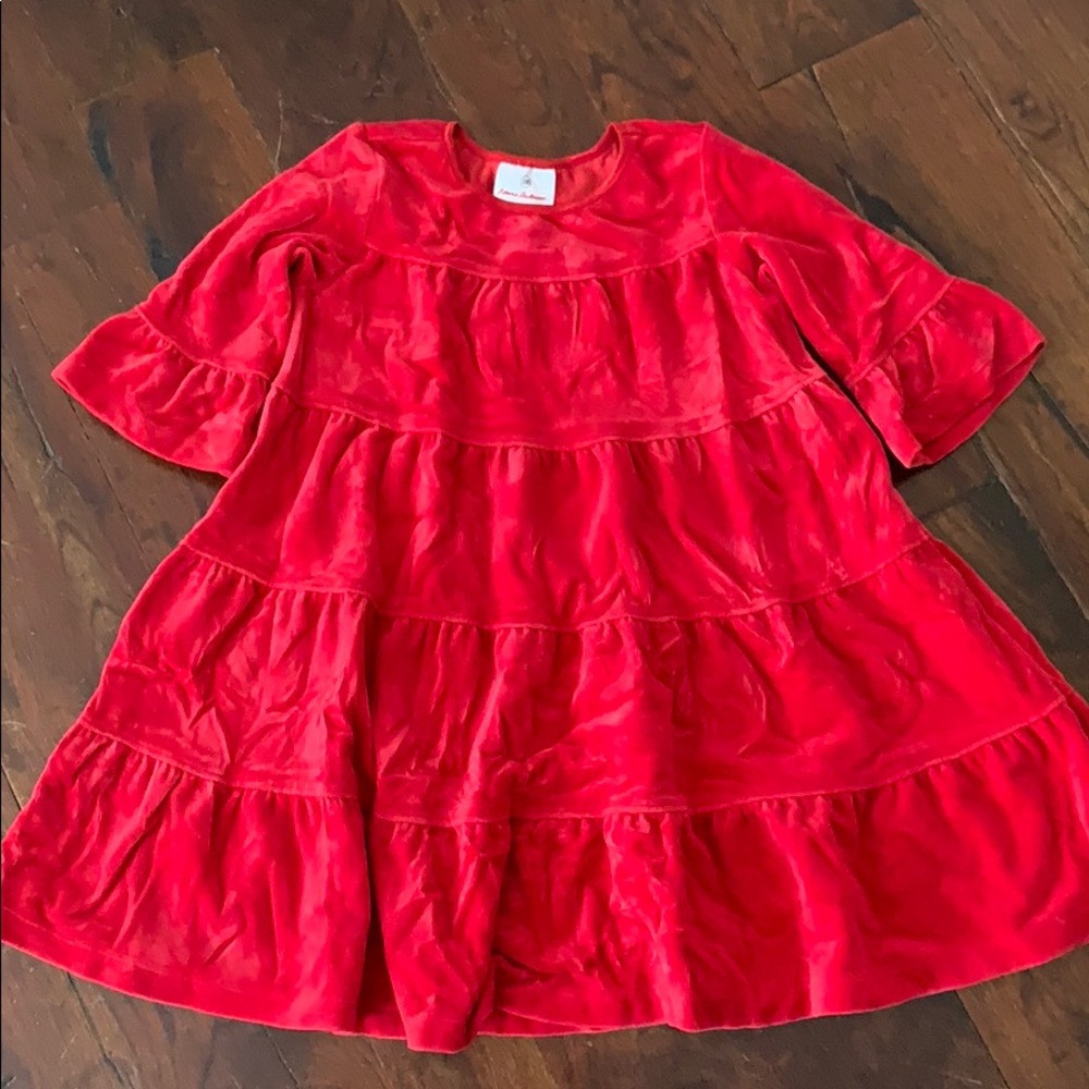 Hanna Andersson, size 100, red velour twirl dress
